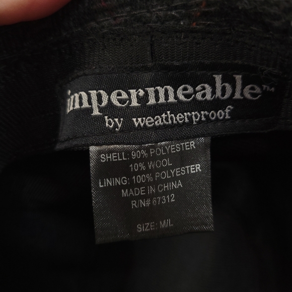 Fedora Impermeable by Weatherproof Grey Plaid pattern Size M/L Hat - Picture 5 of 9